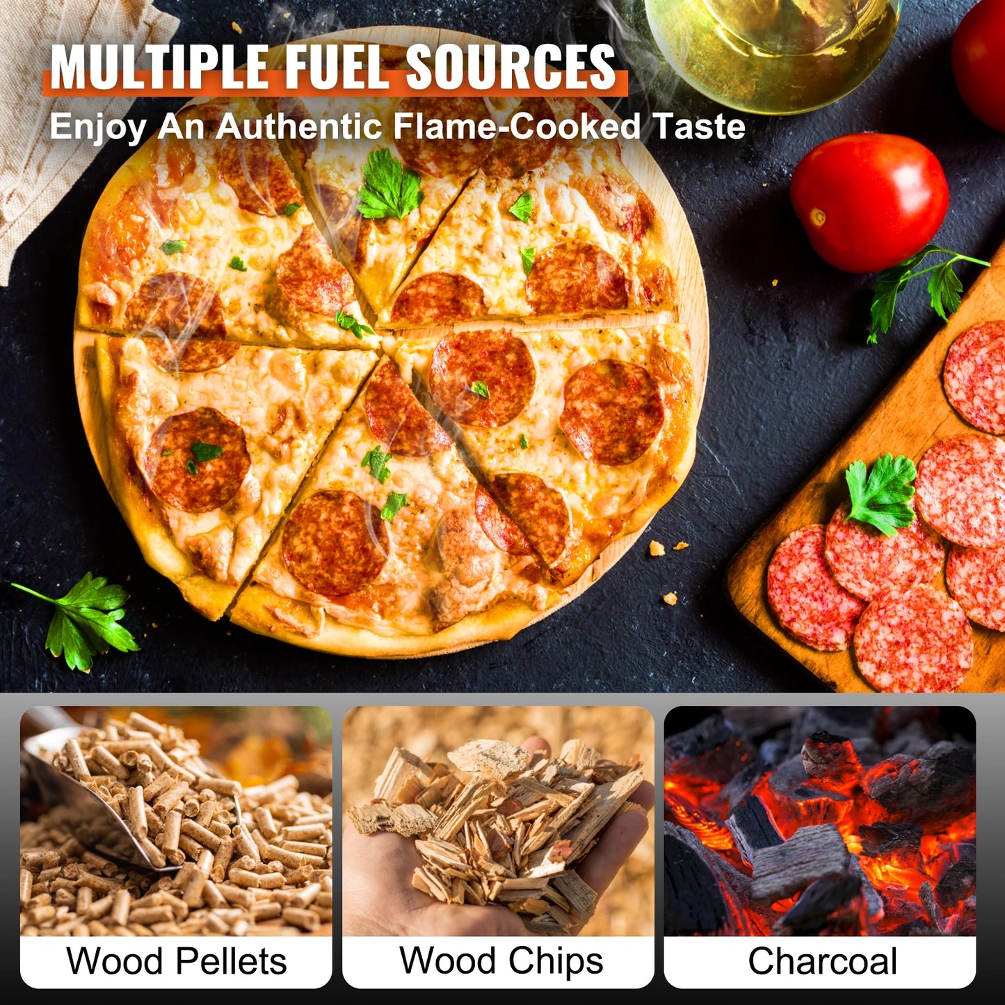 Outdoor 12" Portable Pizza Oven Wood Fired Baking