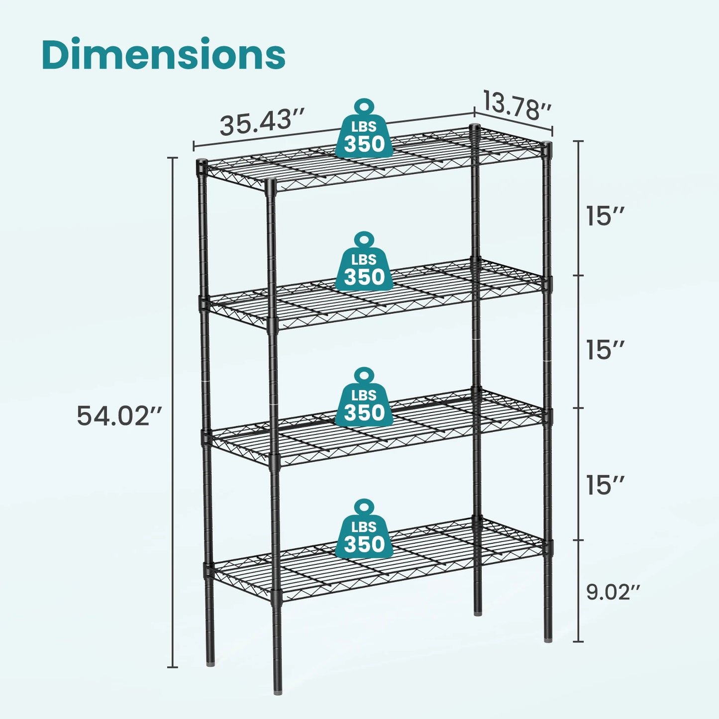 Storage Bookshelf Adjustable Metal Wire Racks Organizer