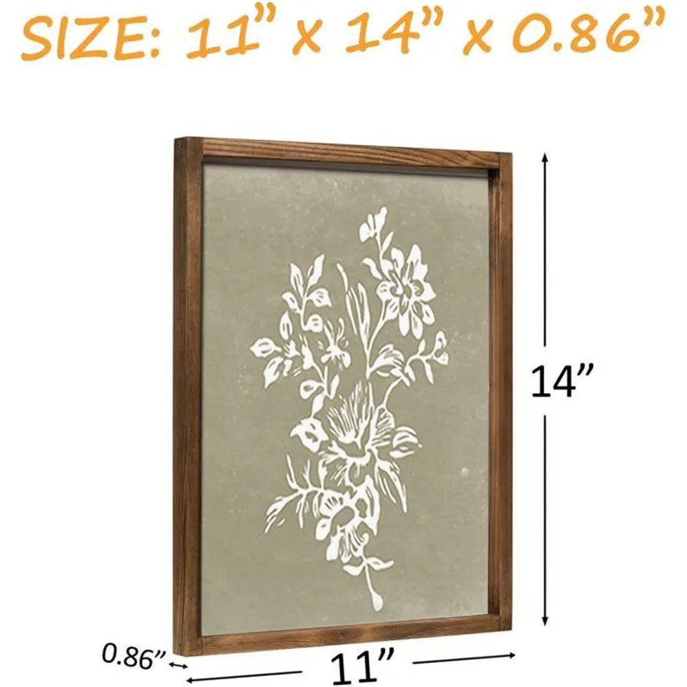 Framed Boho Wall Art Set Wooded Minimalist