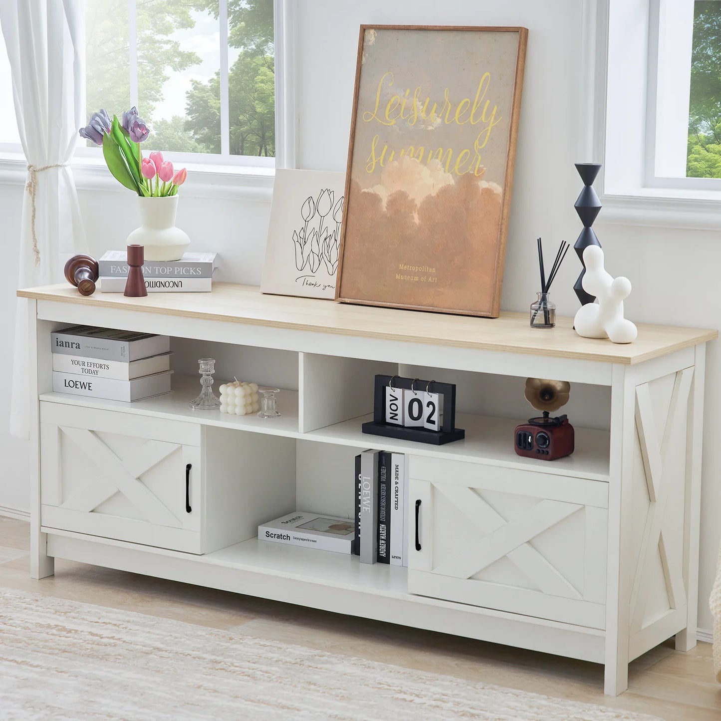 REDLIFE TV Stand TVs Up 65 inches Entertainment Center
