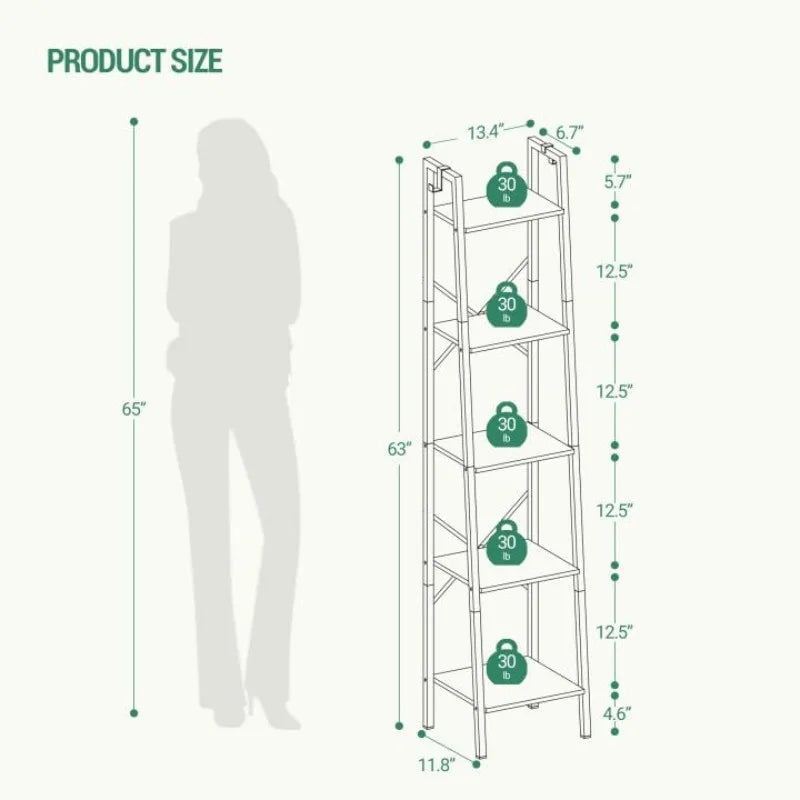 Ladder Shelf, Bookshelf Bookcase, Freestanding Corner