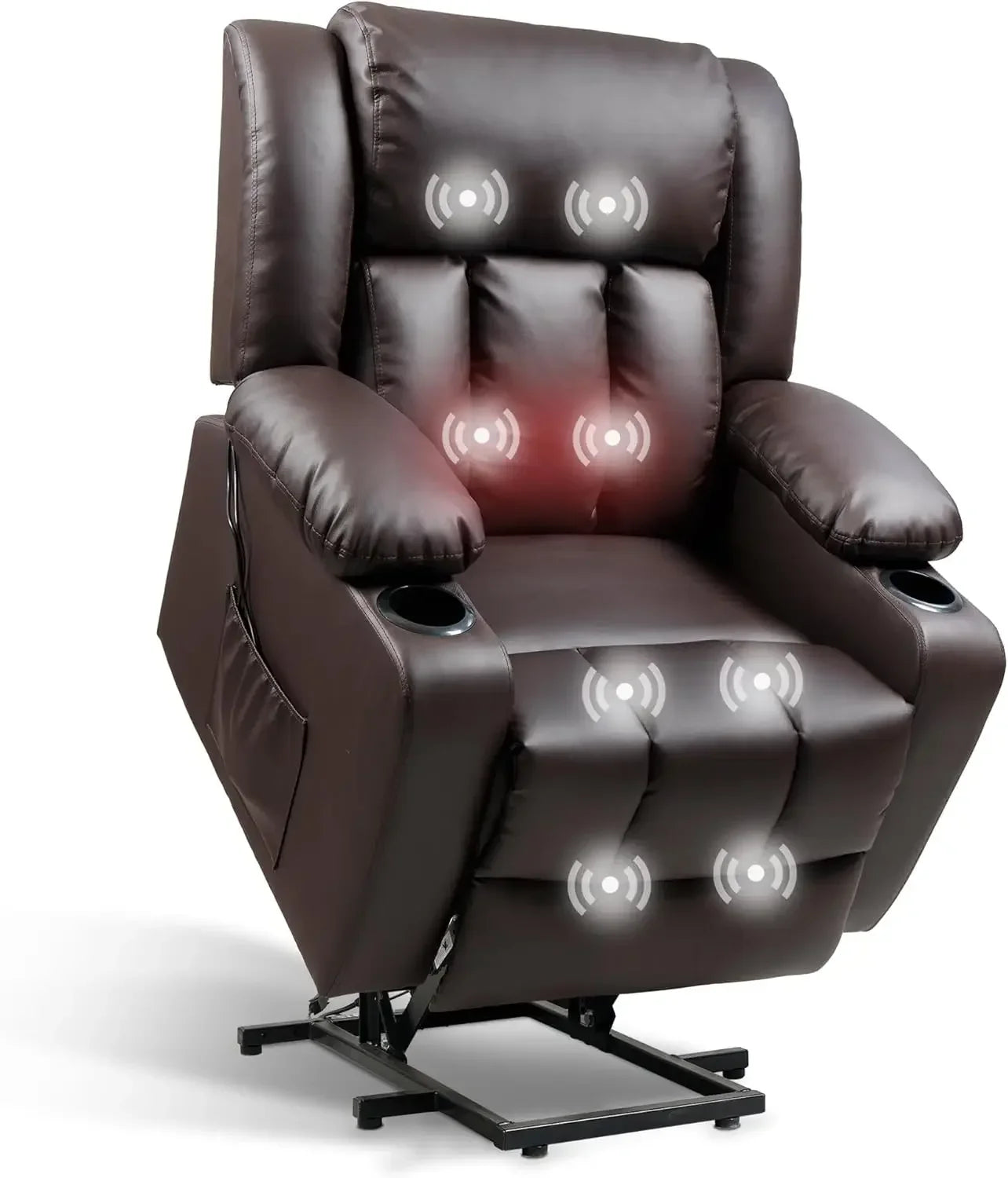 Electric Leather Lift Recliner Chair W/Massage & Heat