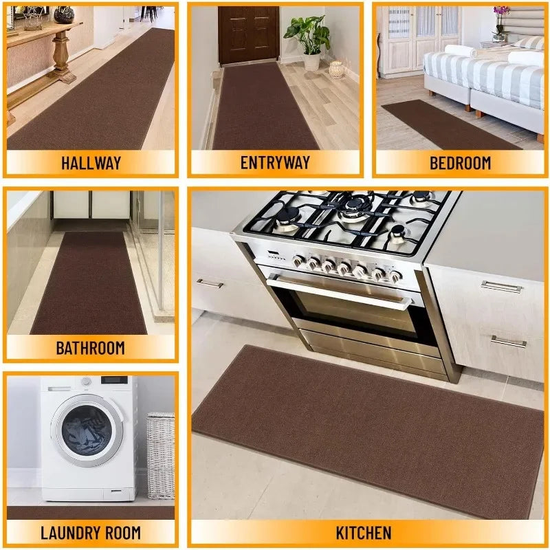 Machine Washable Modern Solid Design Non-Slip 2x6