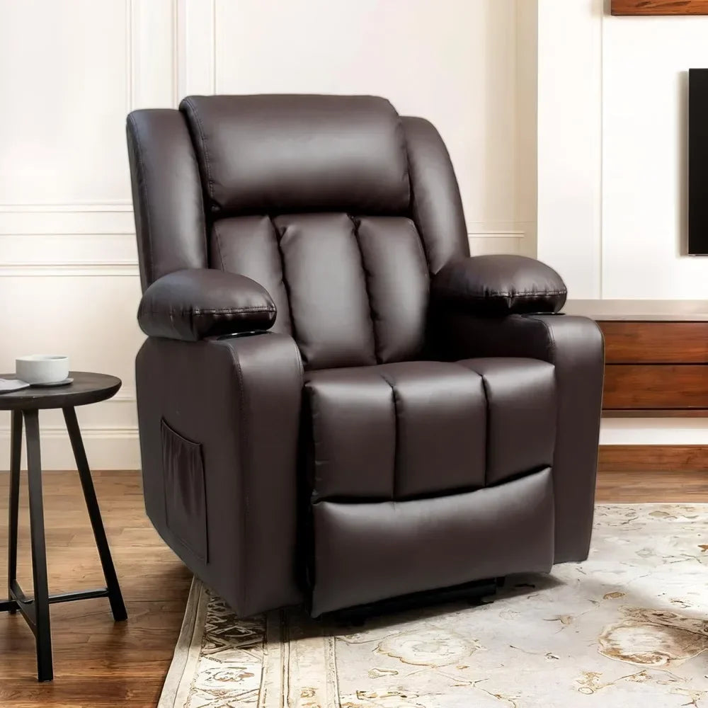 Electric Leather Lift Recliner Chair W/Massage & Heat