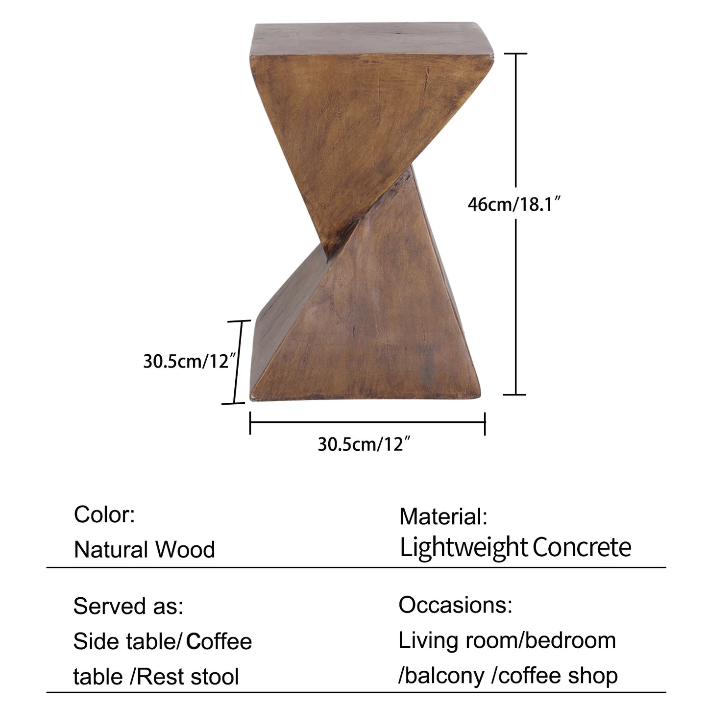Lightweight Accent Table, Modern Geometry Side Table