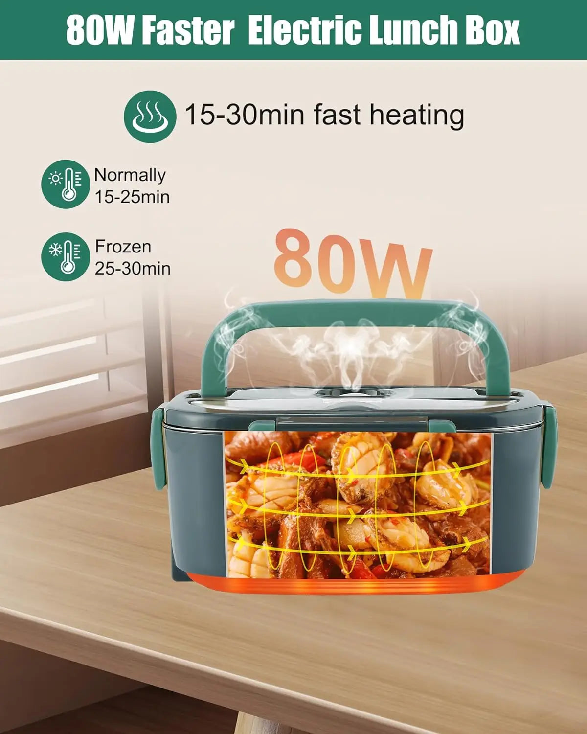 Electric Lunch Box 80W Food Heater Adults