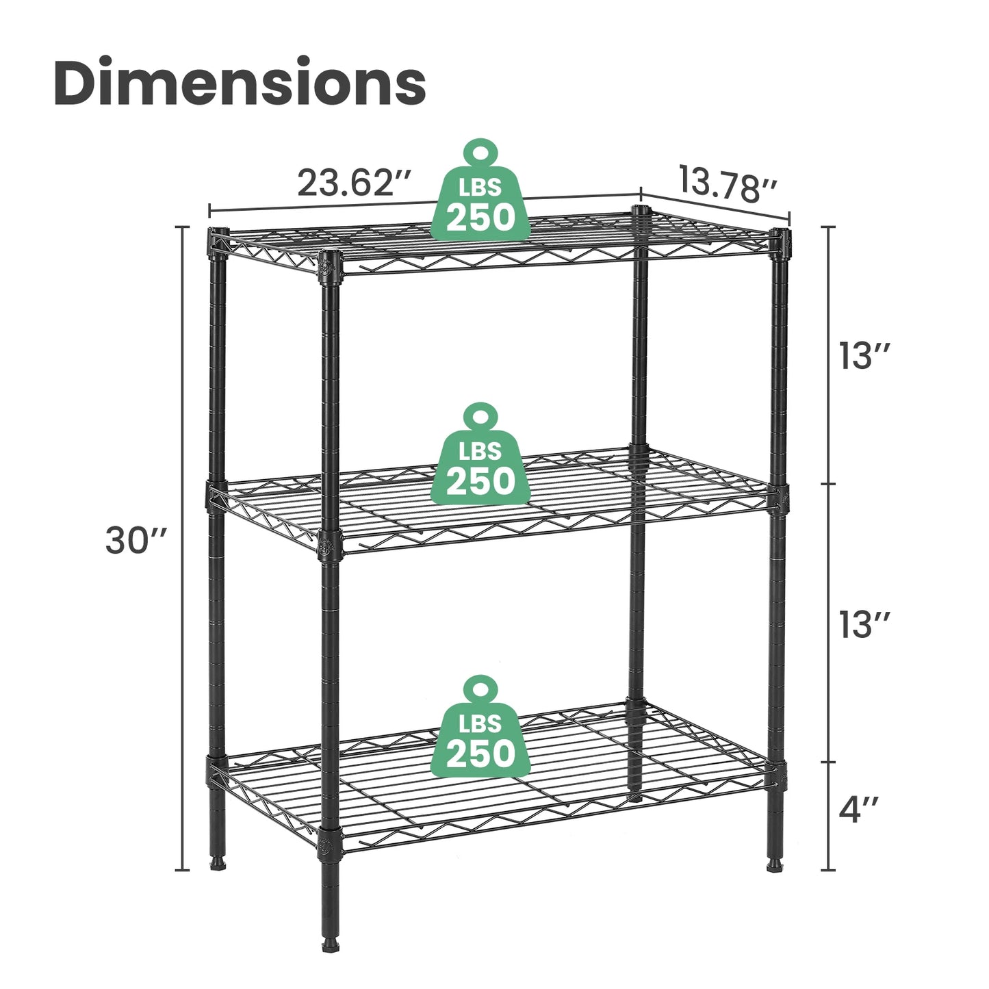 Storage Bookshelf Adjustable Metal Wire Racks Organizer