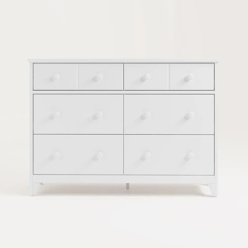 Storkcraft Moss 6 Drawer Universal Double Dresser (White)