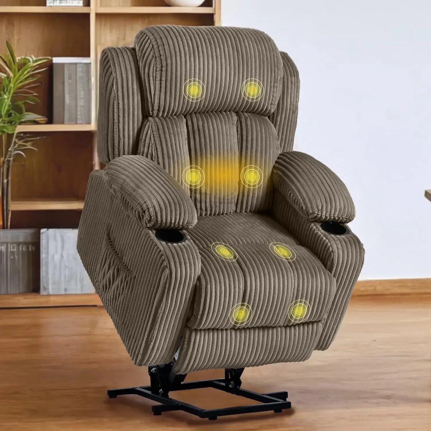 Electric Leather Lift Recliner Chair W/Massage & Heat
