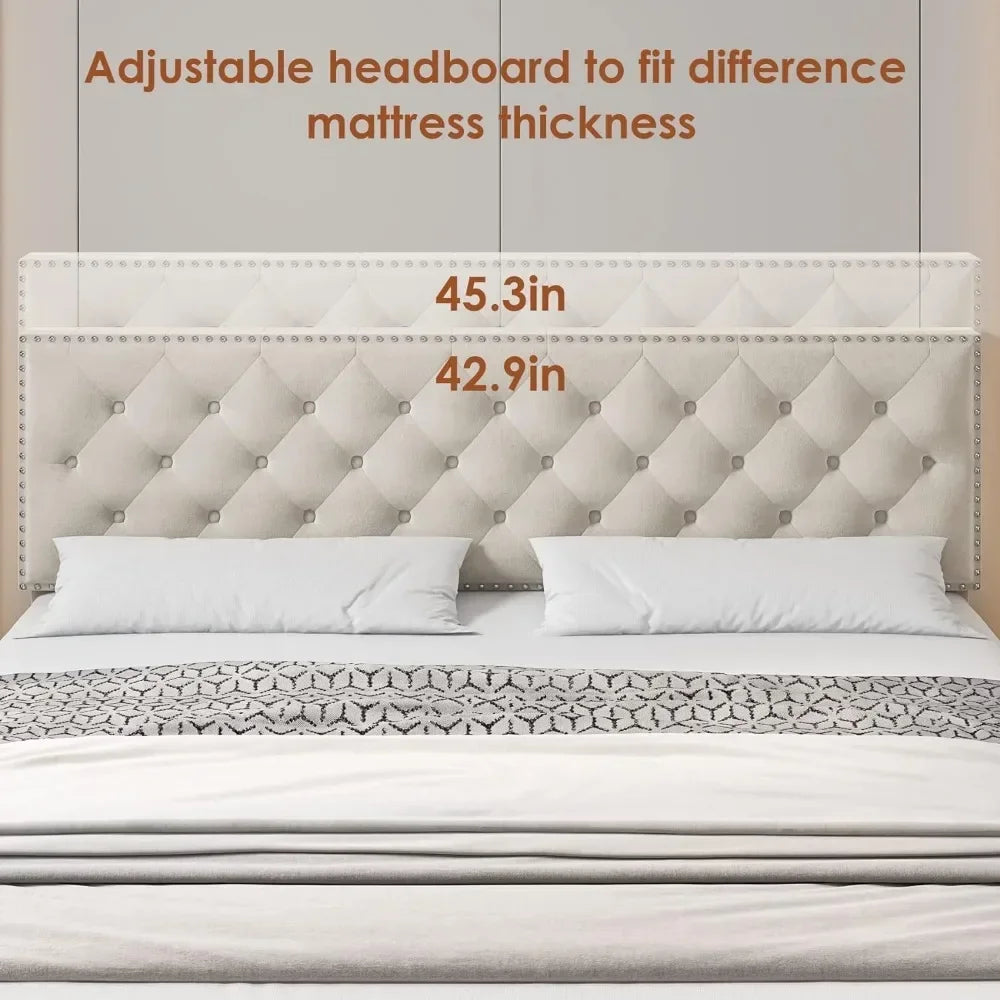 King Size Bed Frame 4 Storage Drawers, Modern