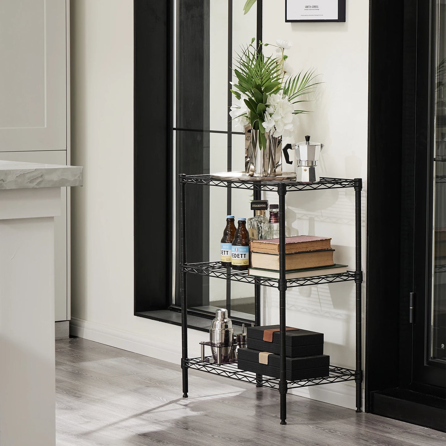 Storage Bookshelf Adjustable Metal Wire Racks Organizer