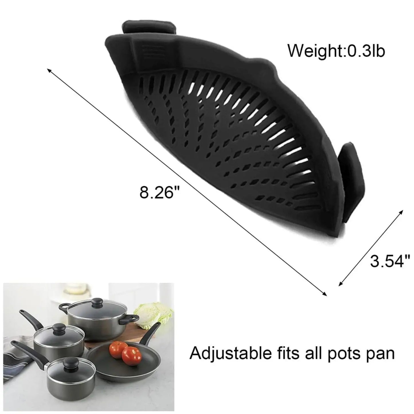 Pot Strainer Silicone Colander Easily Drain Food