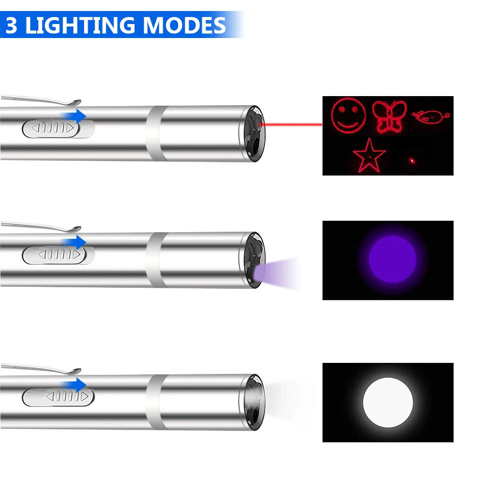 3 In 1 Laser Pointer Pattern  Flashlight