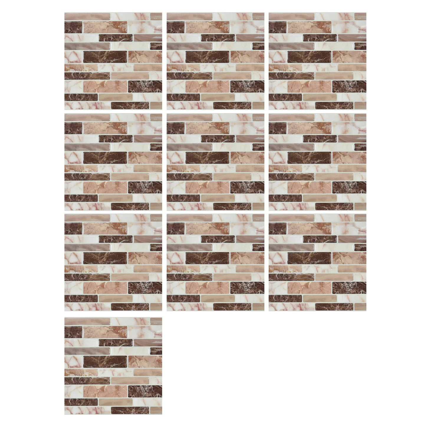 10pc Self Adhesive Tile 3d Sticker Bathroom Wall