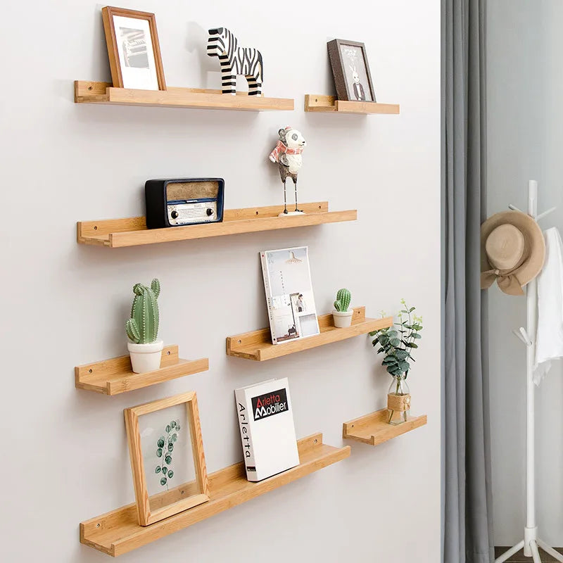 Nordic Style Bamboo Storage Rack, Hanging Wall