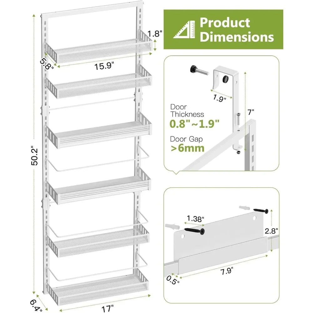 6-Tier Over The Door Pantry Organizer Rack