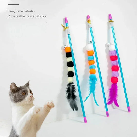 Cat  Interactive Toy Rod with Bell Feather