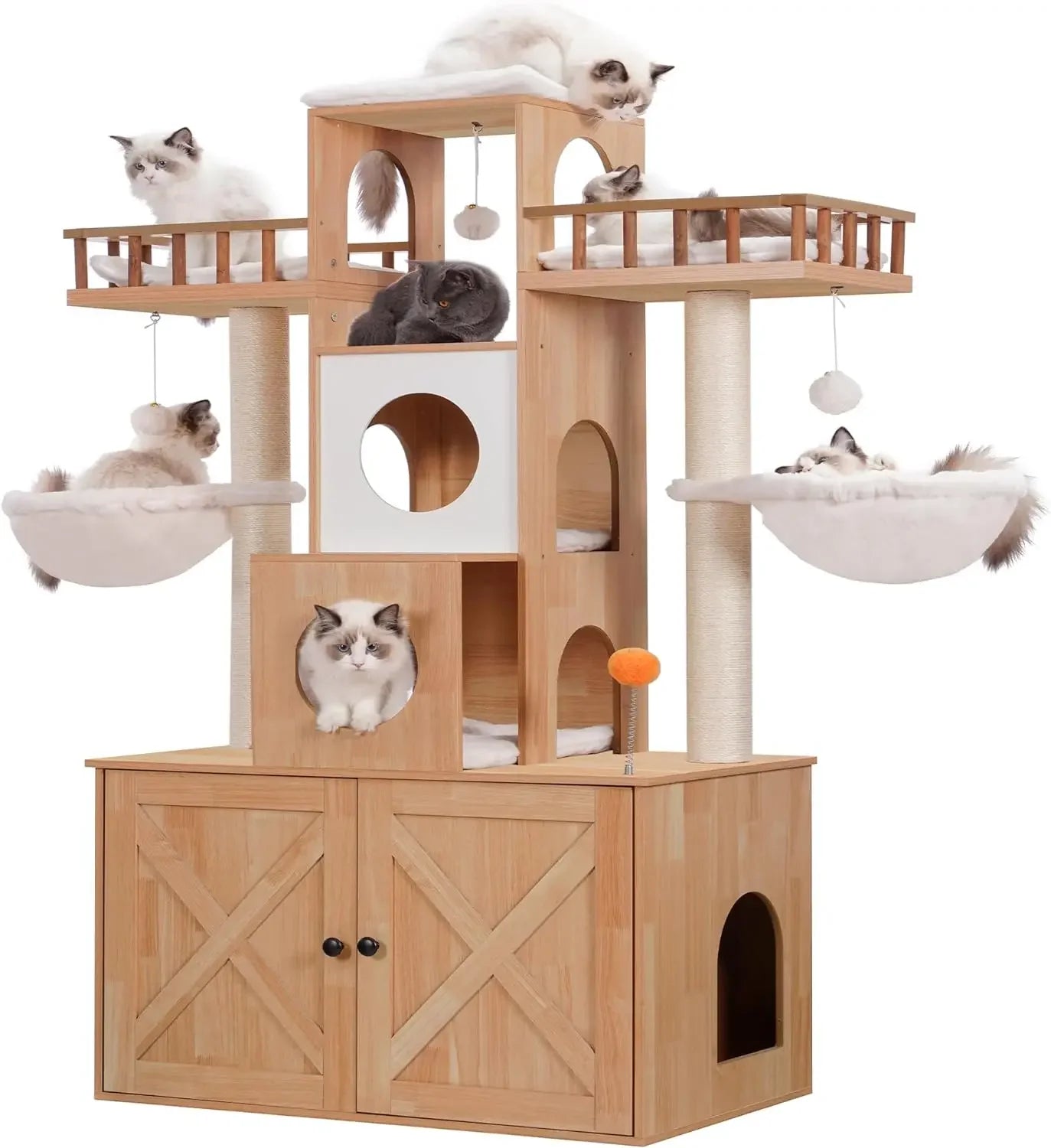 Cat Tree Litter Box Enclosure Cats 20 lbs