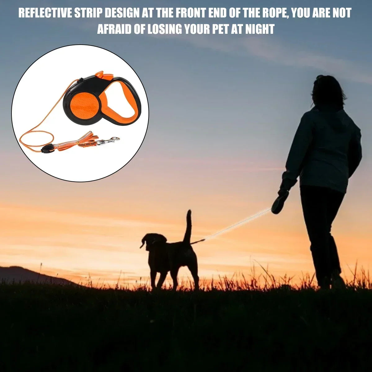 Retractable Dog Lead Heavy Duty Reflective Leash