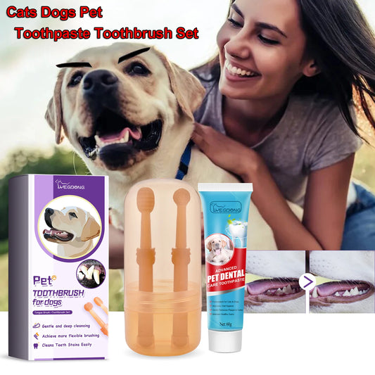 Dogs Pet Toothpaste toothbrush Set Gum Care