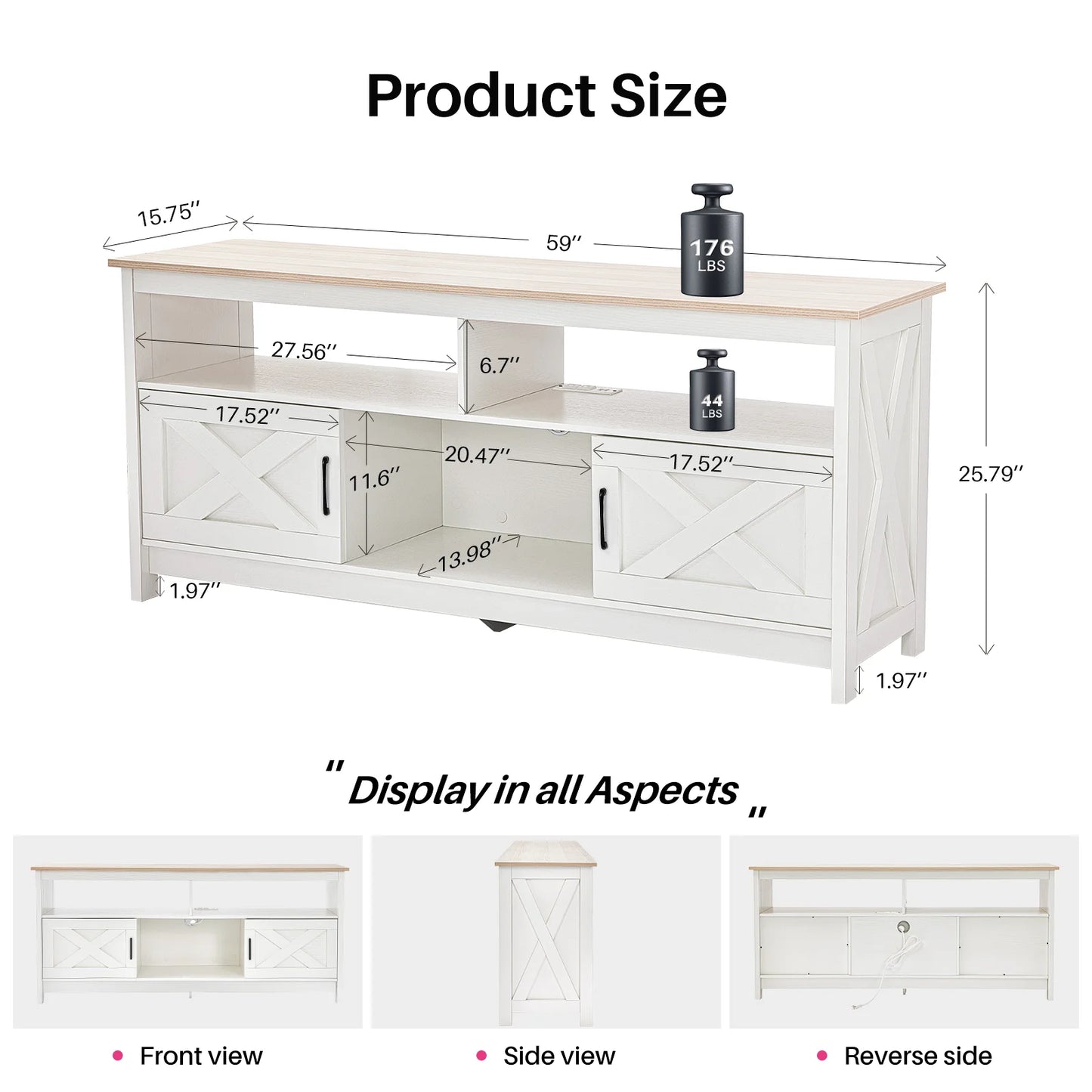 REDLIFE TV Stand TVs Up 65 inches Entertainment Center