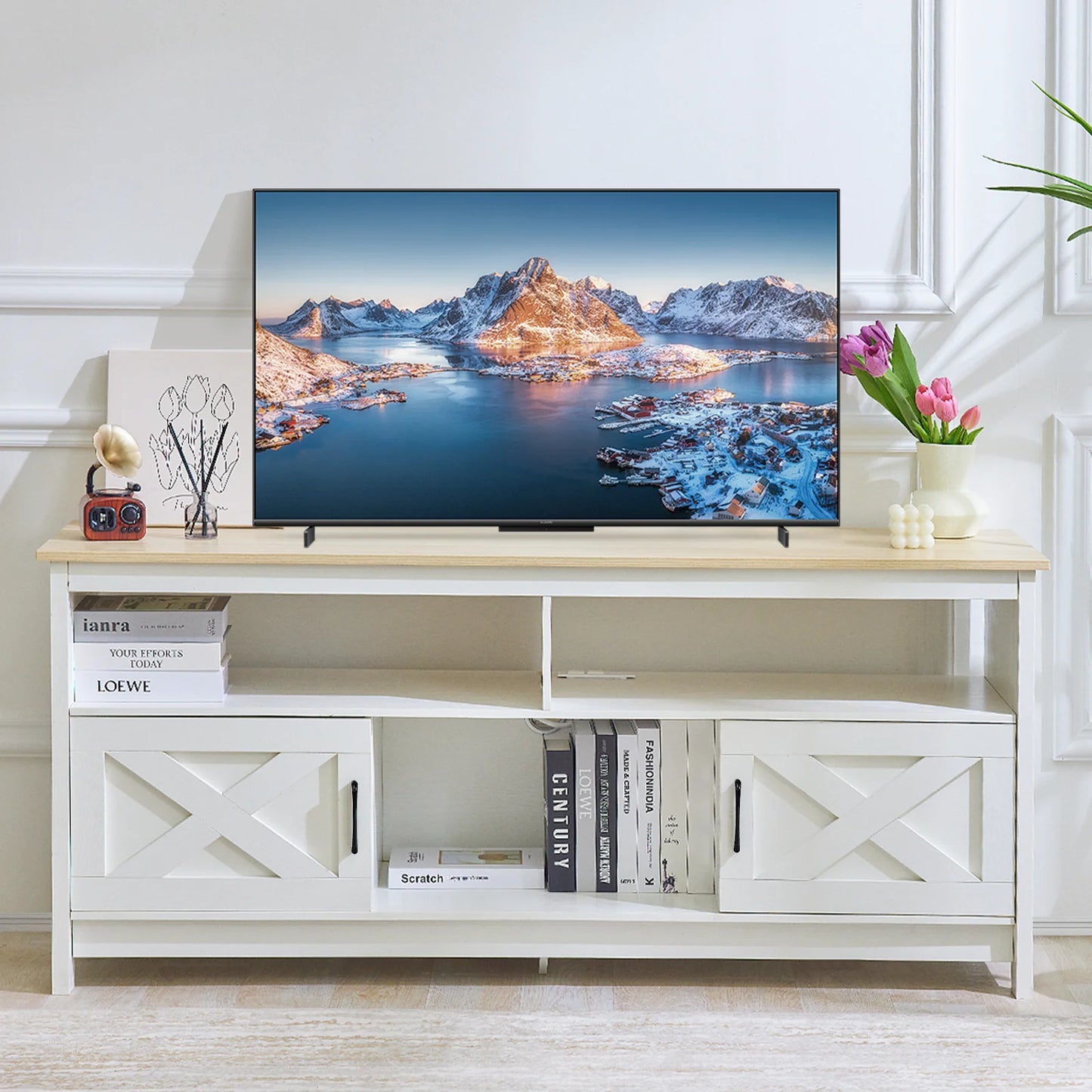 REDLIFE TV Stand TVs Up 65 inches Entertainment Center