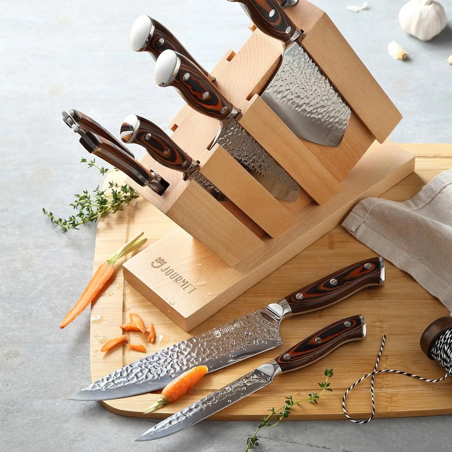 Knife Set block, 9PC Carbon Stainless Steel