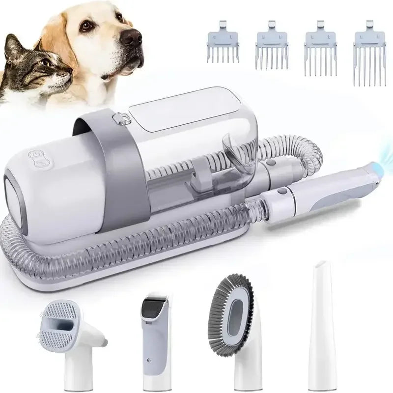 grooming kit with vacuum for pets brush