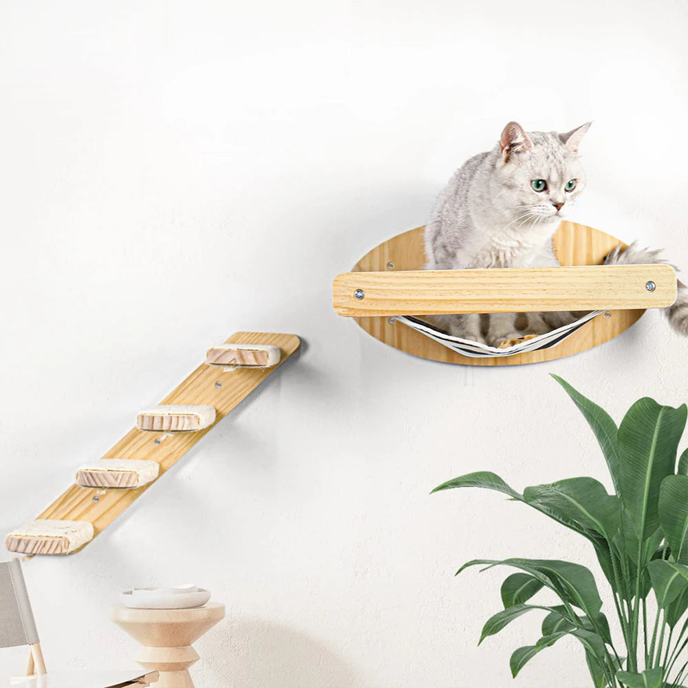 3Pcs Cat Hammock with Four Step Stairways