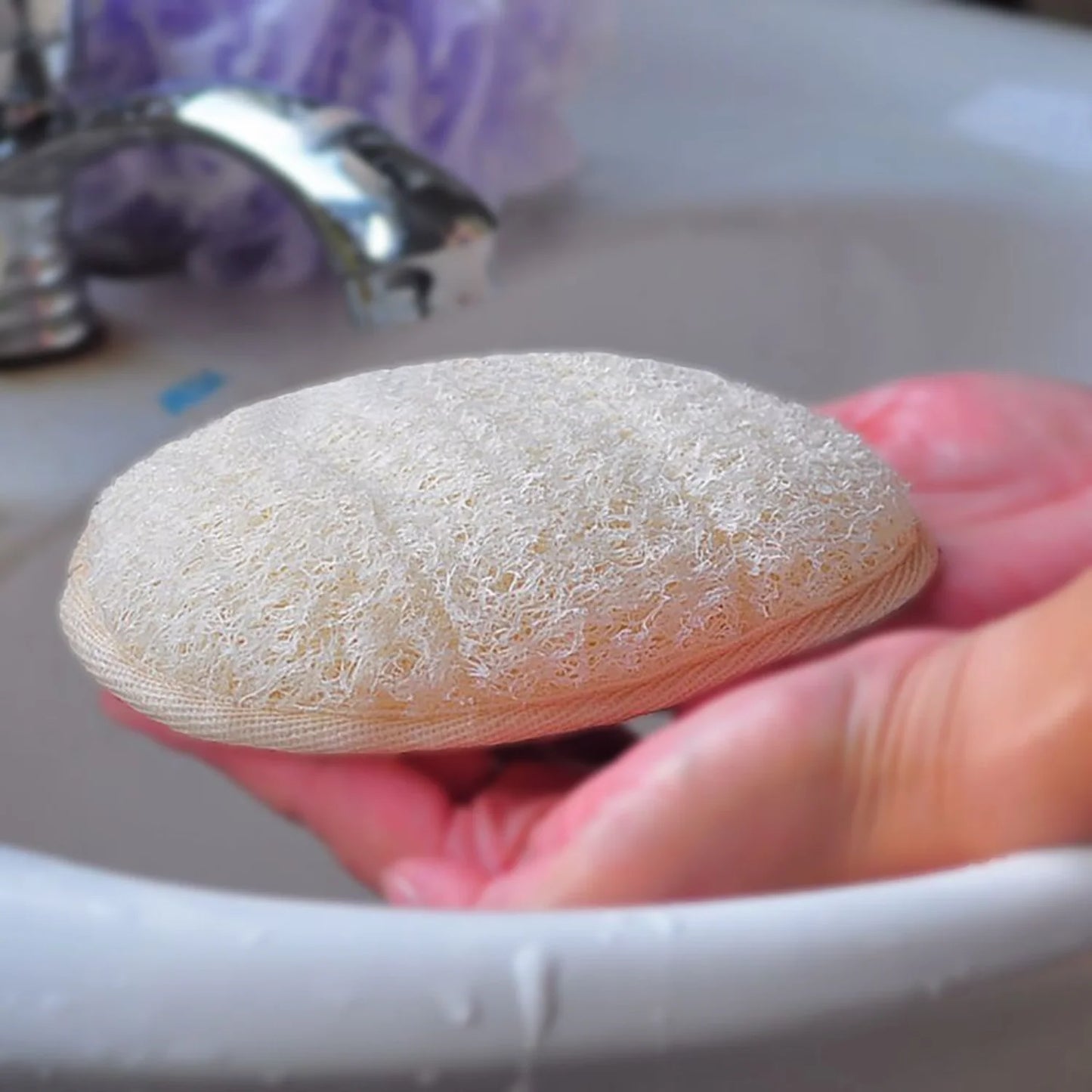 2pcs Natural Loofah Bath Sponge Exfoliating Scrubber