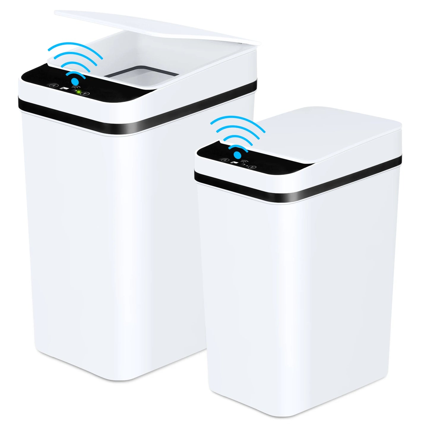 2 Pack 12L & 18L Bathroom Automatic Trash Can