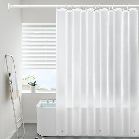 Clear Shower Curtain Waterproof White Plastic  Curtain