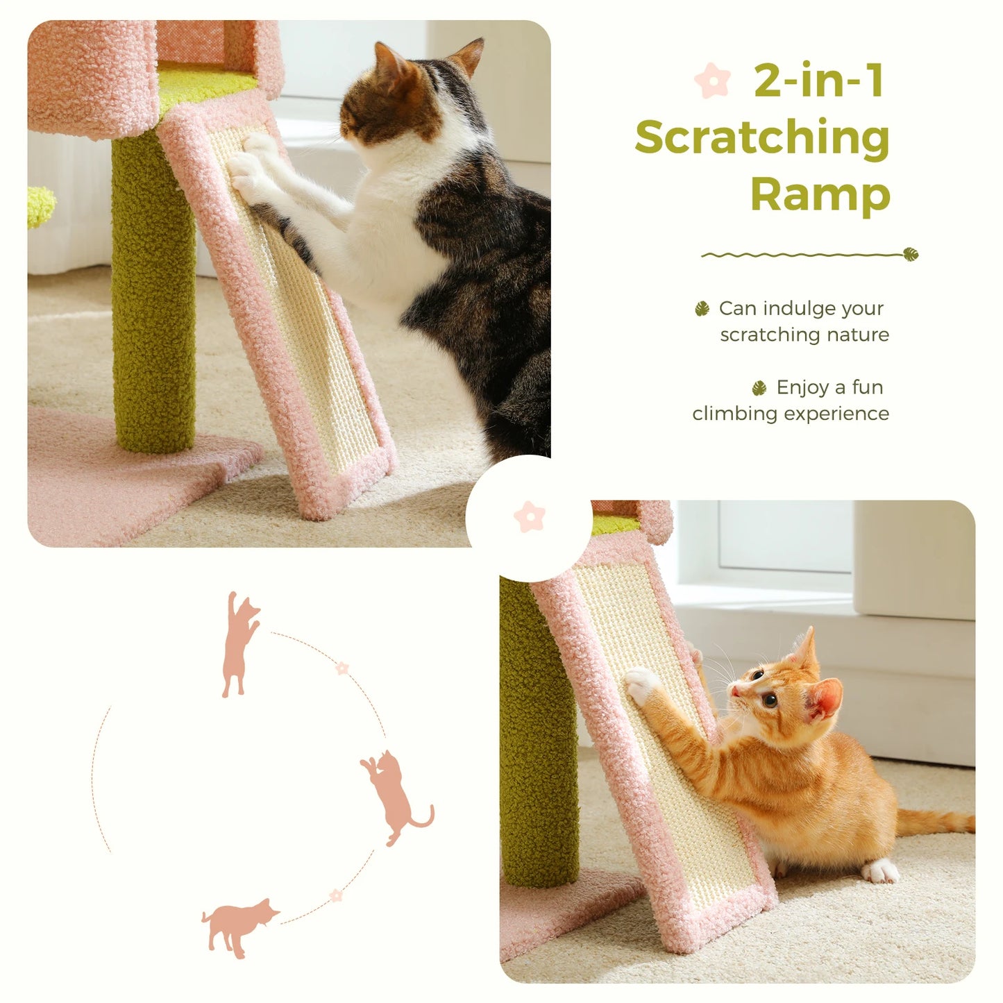 Cat Tree Multi-Level Covered Scratching Posts