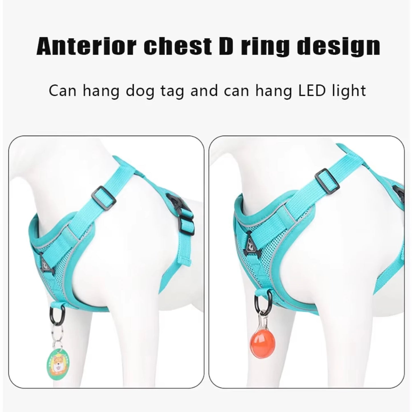 Pull Dog Harness, Unique Colors Reflective Adjustable