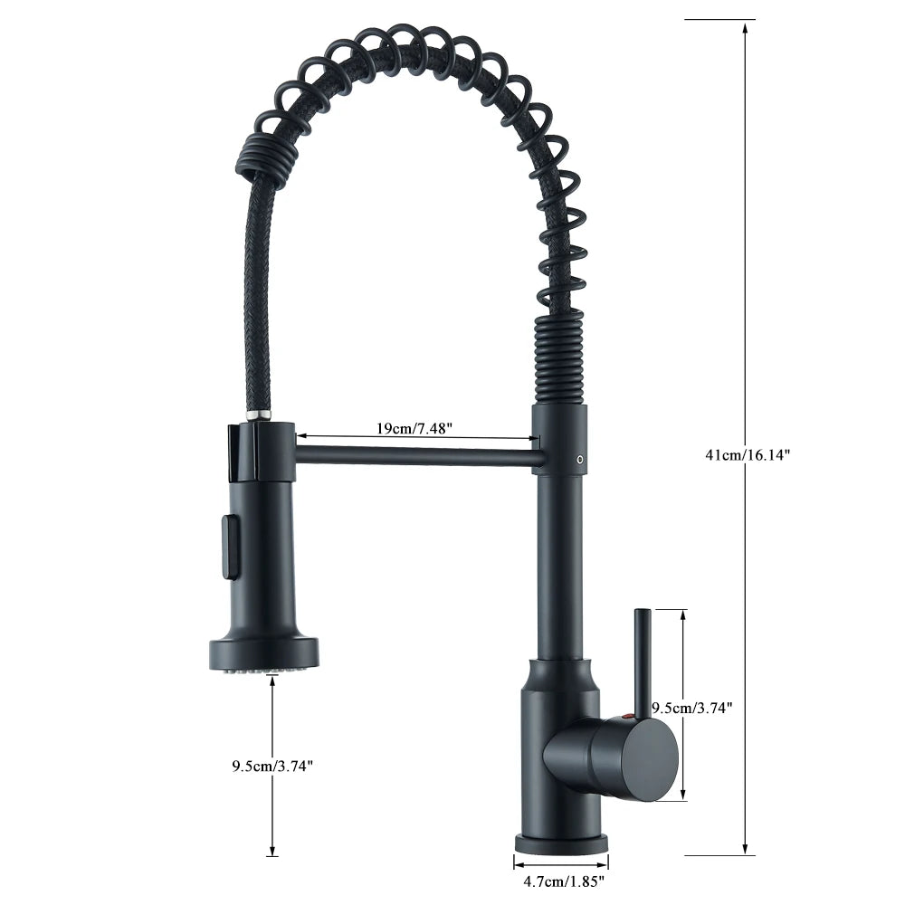 Matte Black Kitchen Sink Faucet One Handle