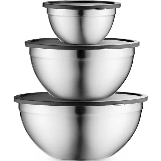 Mixing Bowls Airtight Lids, Stainless Steel Set