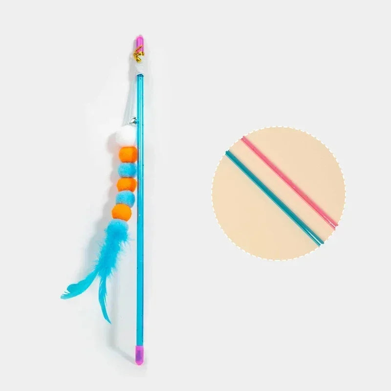 Cat  Interactive Toy Rod with Bell Feather