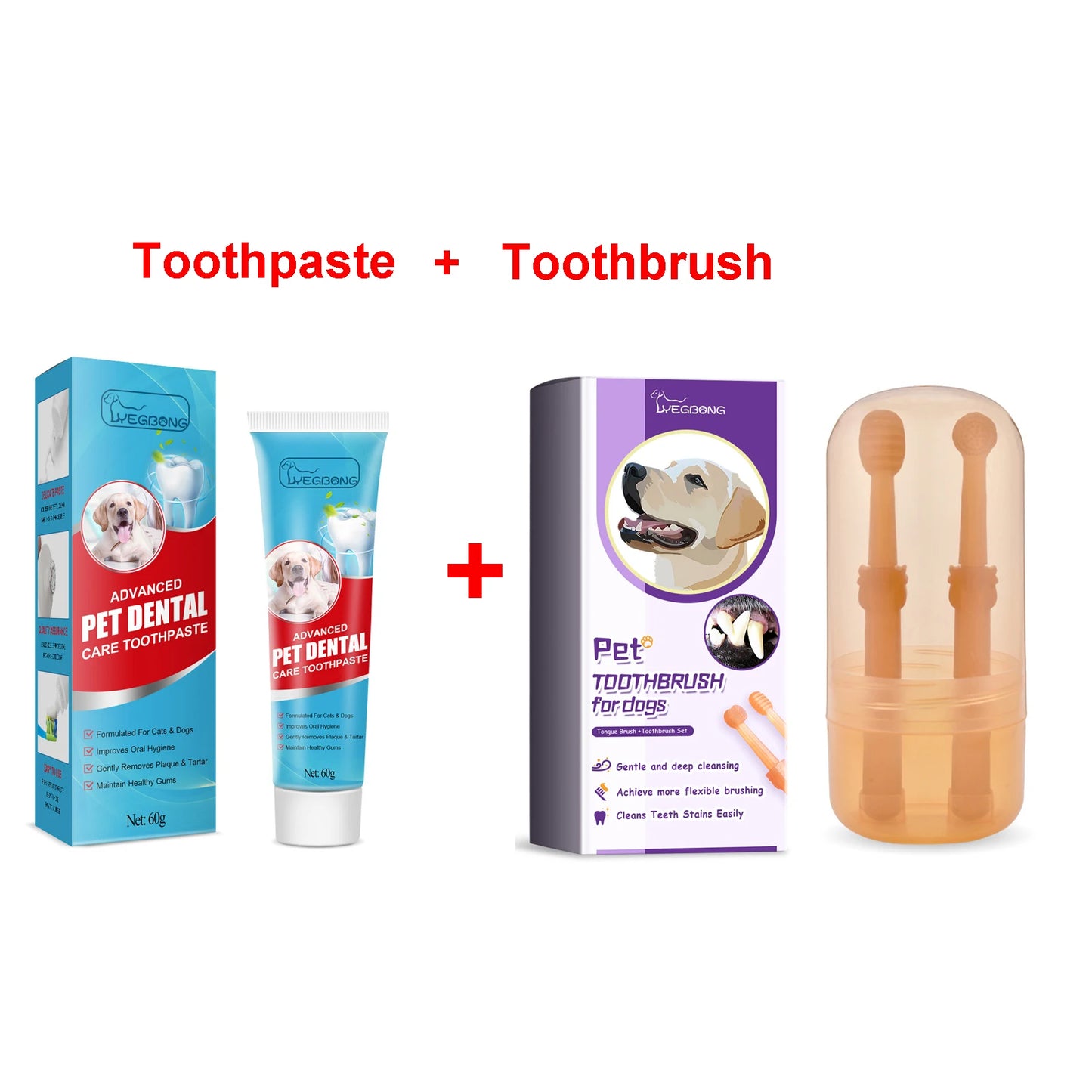 Dogs Pet Toothpaste toothbrush Set Gum Care