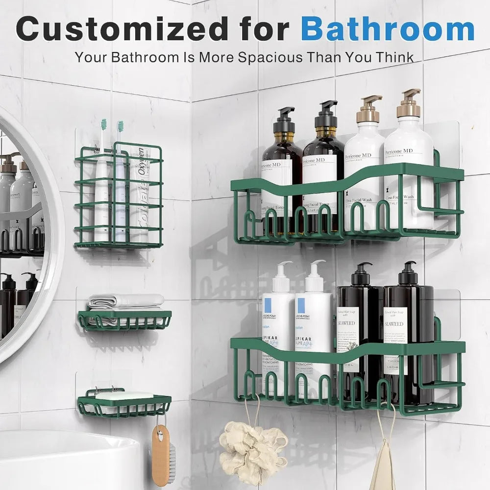 Shower Caddy 5 Pack, Adhesive Organizer Bathroom