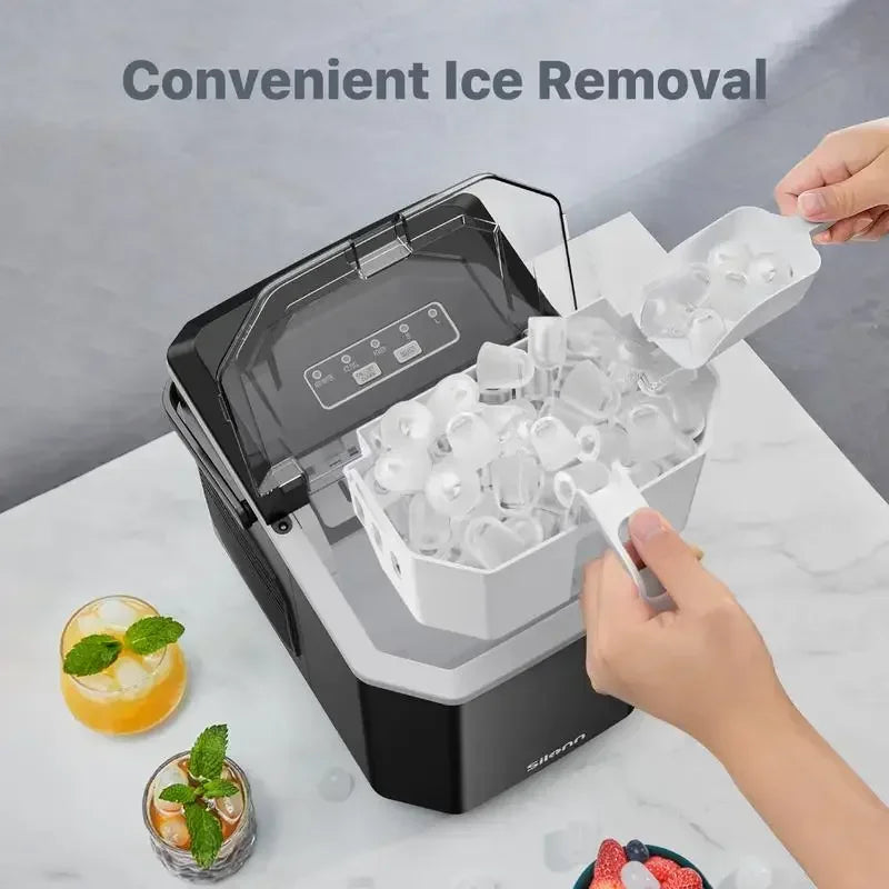 Ice Maker Machine Carry Handle, Self-Cleaning