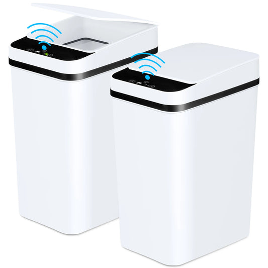 2 Pack Bathroom Automatic Trash Cans Touchless