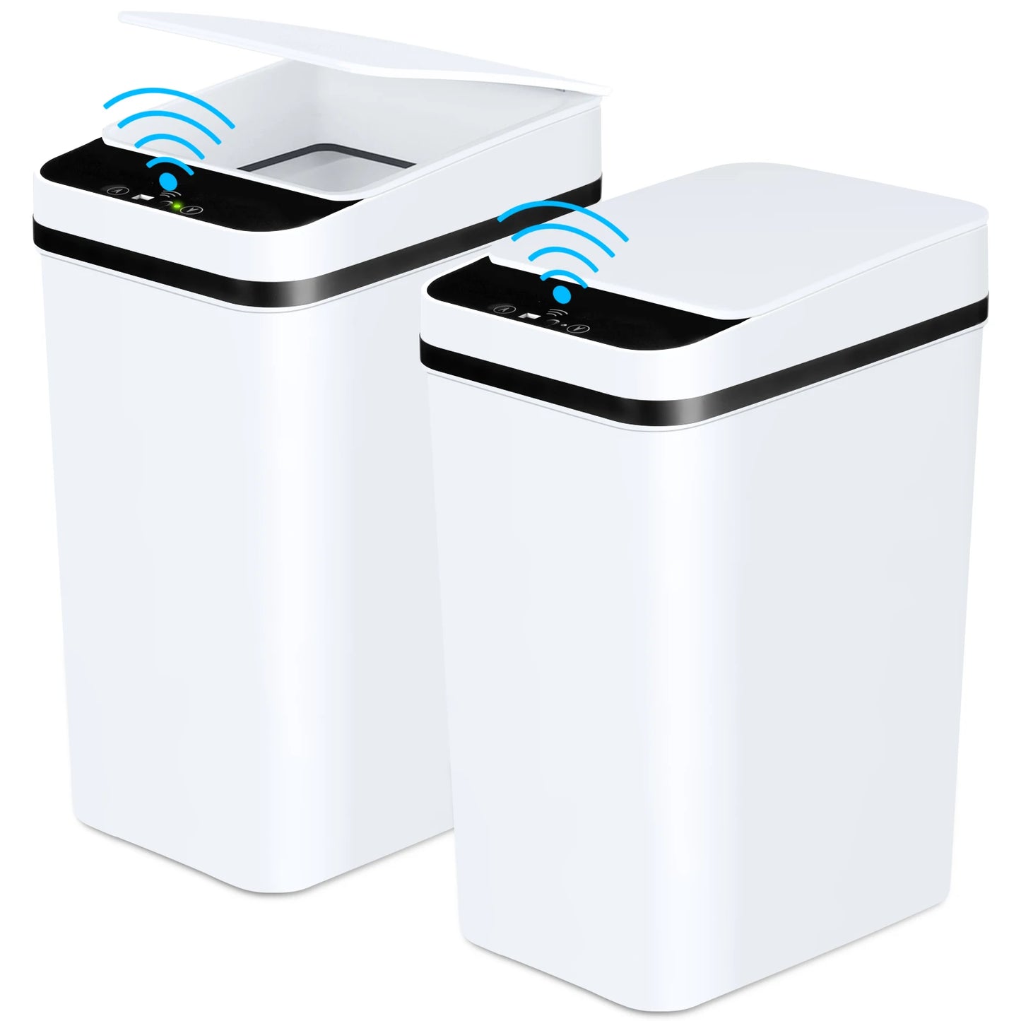 2 Pack Bathroom Automatic Trash Cans Touchless