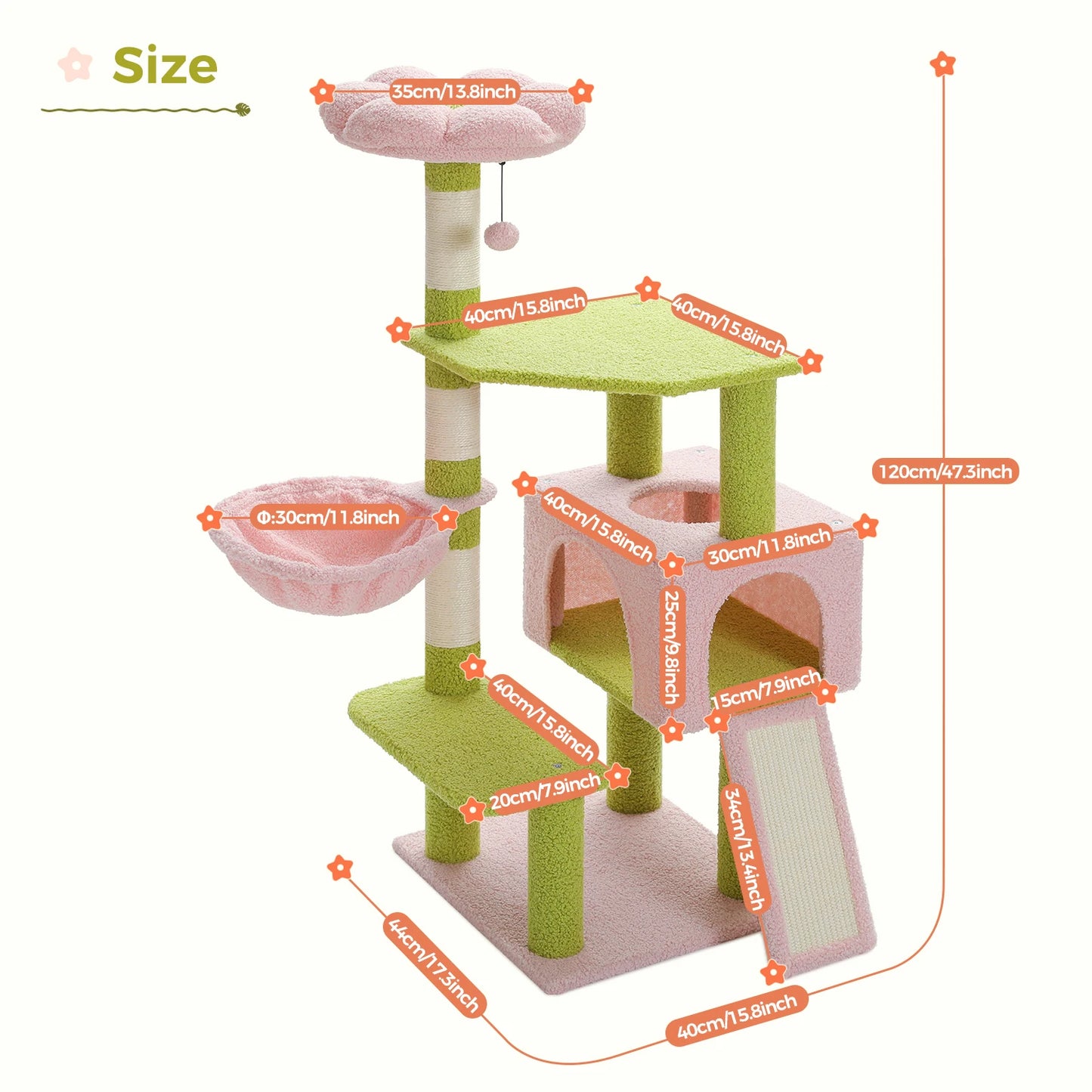 Cat Tree Multi-Level Covered Scratching Posts