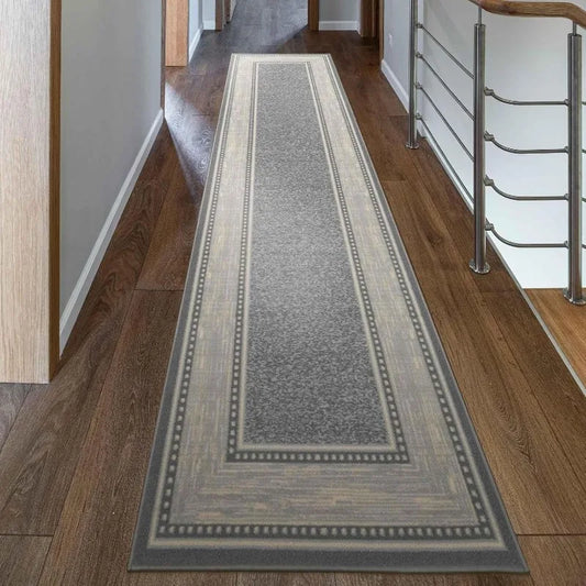 Machine Washable Bordered Design 3x10 Hallway