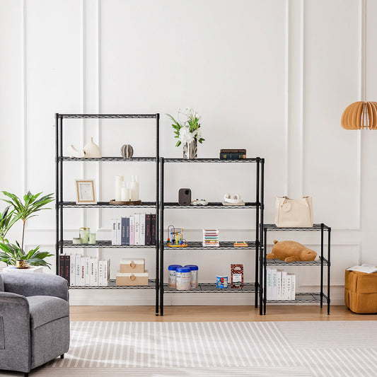 Storage Bookshelf Adjustable Metal Wire Racks Organizer