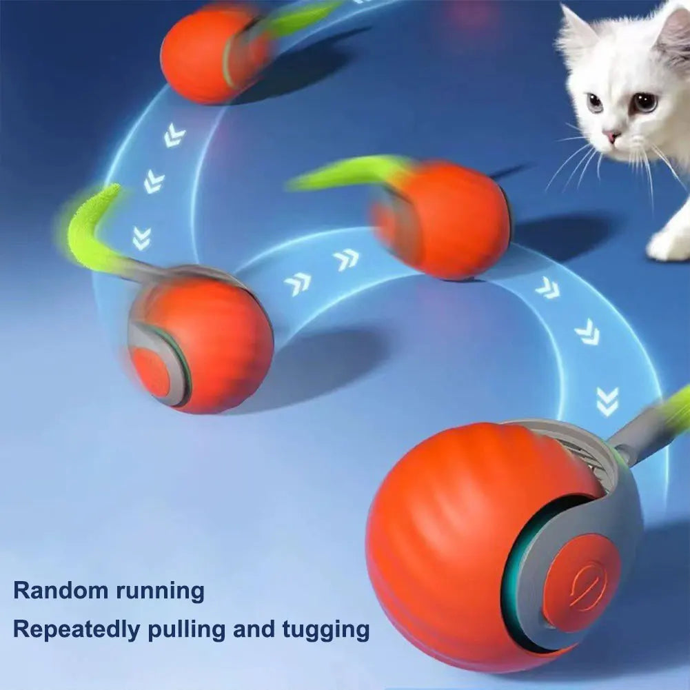 Cats Ball Toys Automatic Rolling Fake Tail