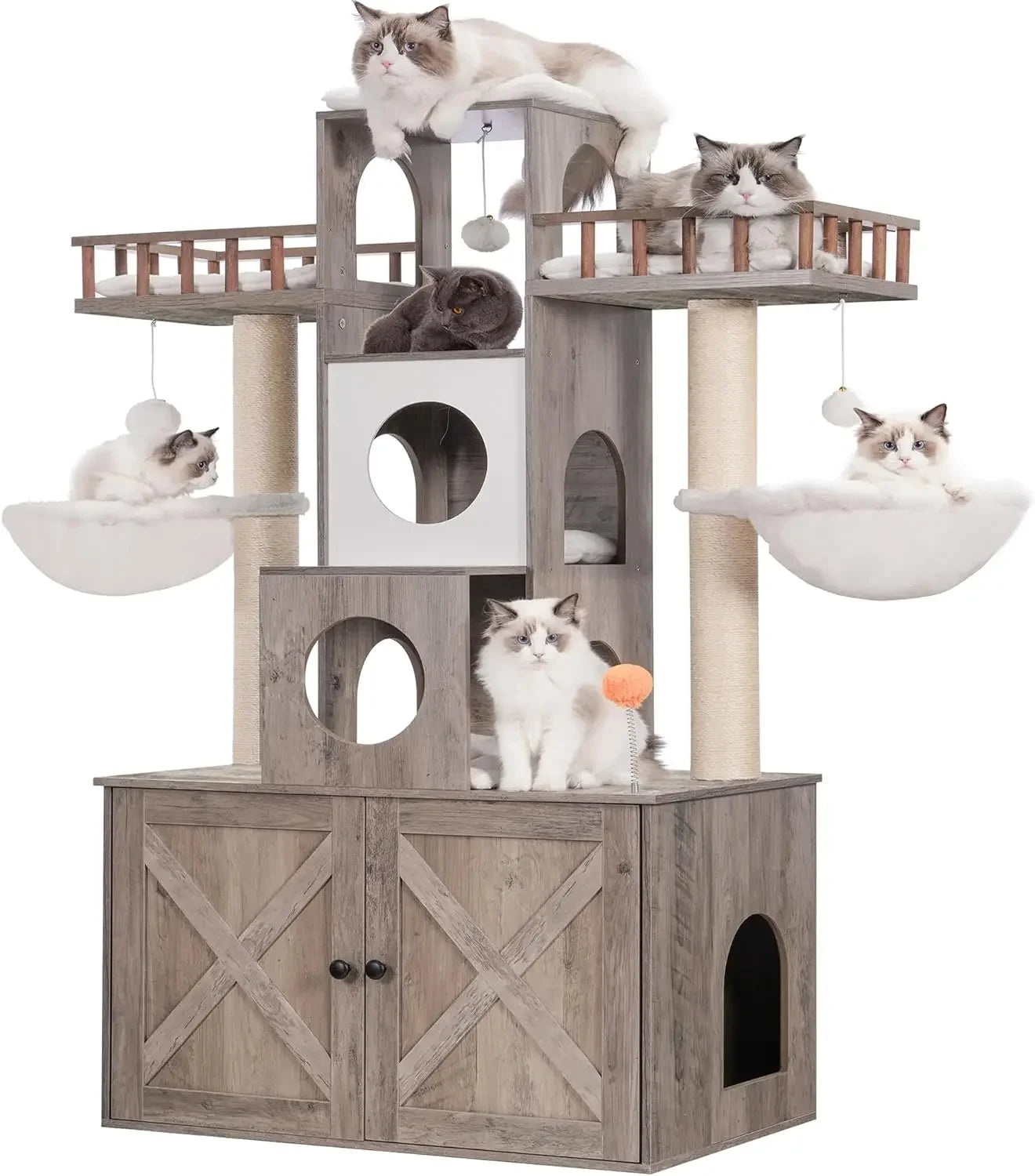 Cat Tree Litter Box Enclosure Cats 20 lbs