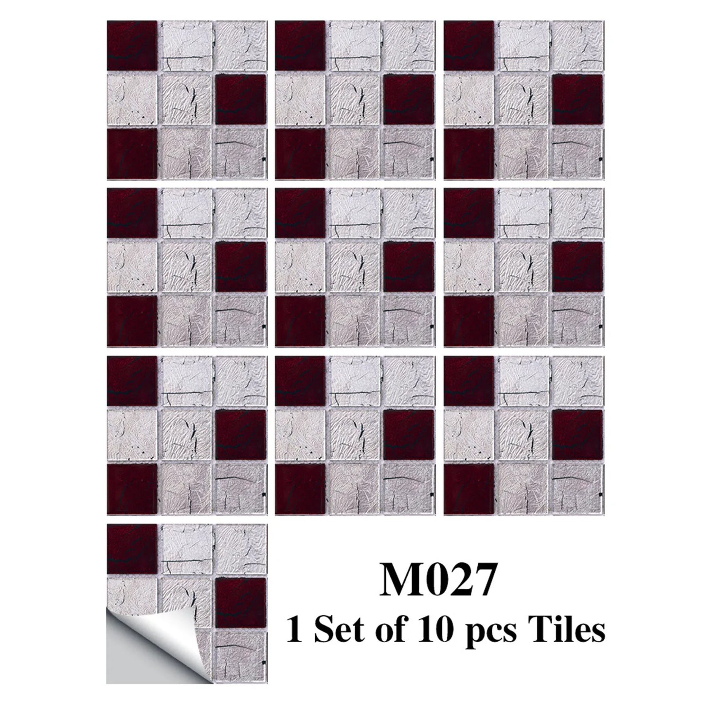 10pc Self Adhesive Tile 3d Sticker Bathroom Wall