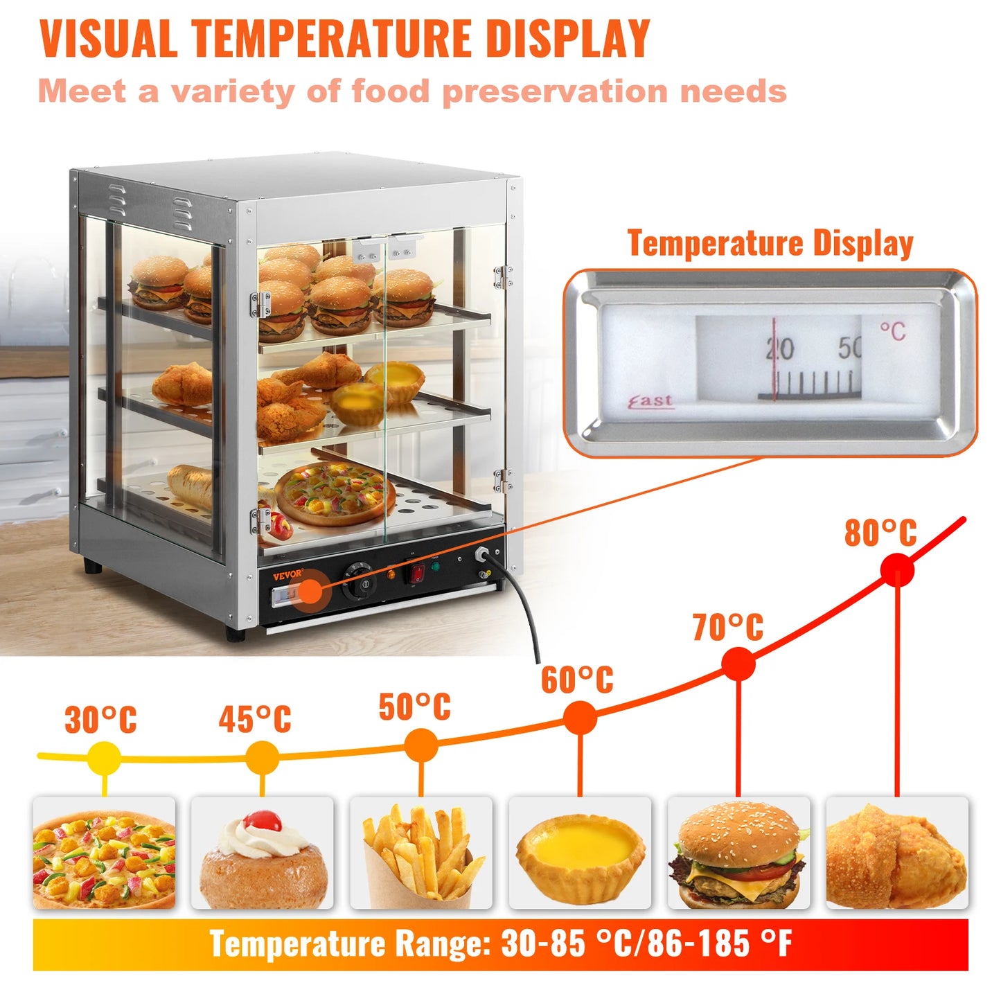 Food Warmer Commercial 3D Heating Pizza Pastry