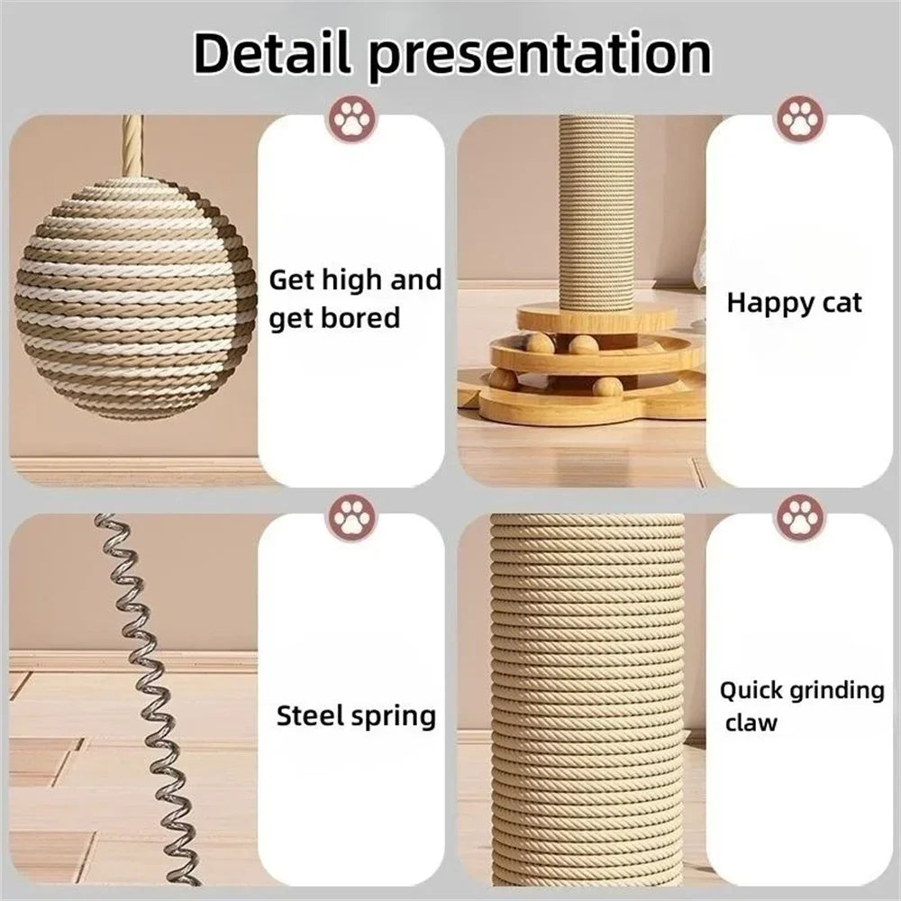 Cat Toy Wood Turntable Balls Scratching Board